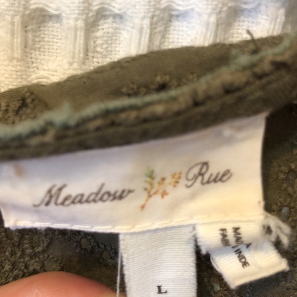 Anthro Meadow Rue Lace-Trimmed Top - Picture 4 of 6